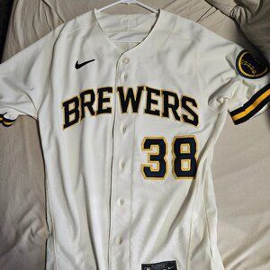 Authentic Stitched Milwaukee Brewers Home Jersey - Devin Williams